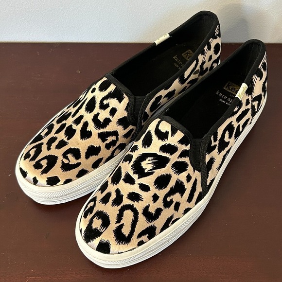 Keds x Kate Spade New York Double Decker Leopard Print Calf Hair Sneakers‎ Sz 8 - Picture 2 of 7